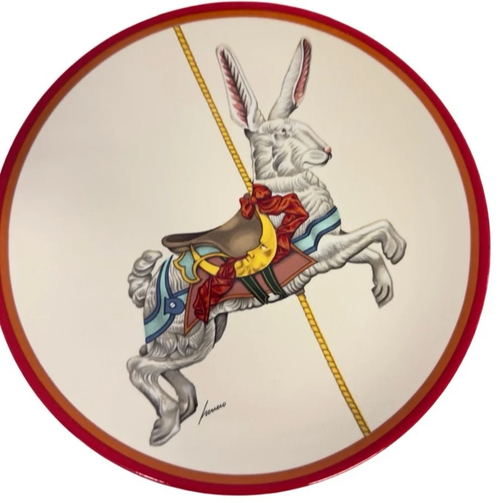 Vintage Lowell Herrero Animal Folk Art Carousel-Themed Collector Plates 1985 (4) - Picture 3 of 8